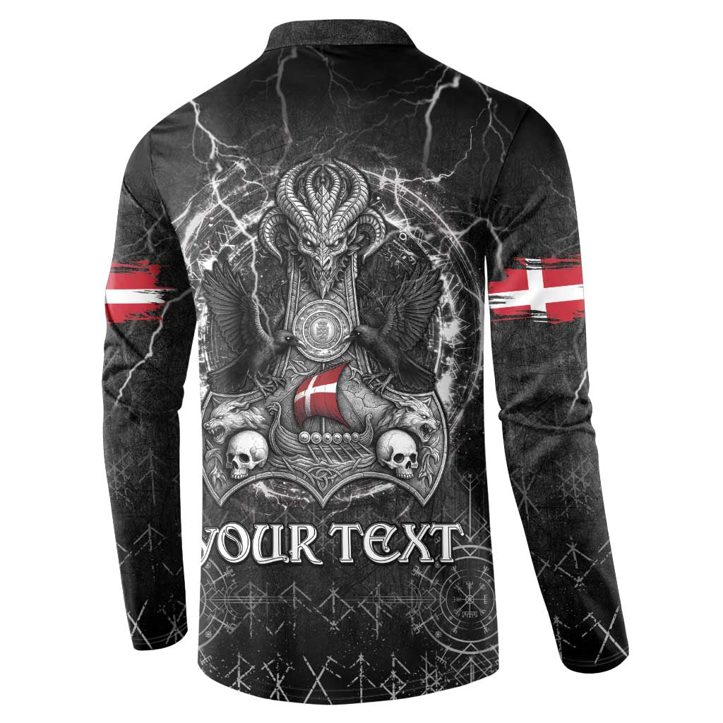Personalized Denmark Viking Button Sweatshirt Odin's Raven Legacy - Wonder Print Shop