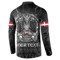 Personalized Denmark Viking Button Sweatshirt Odin's Raven Legacy - Wonder Print Shop