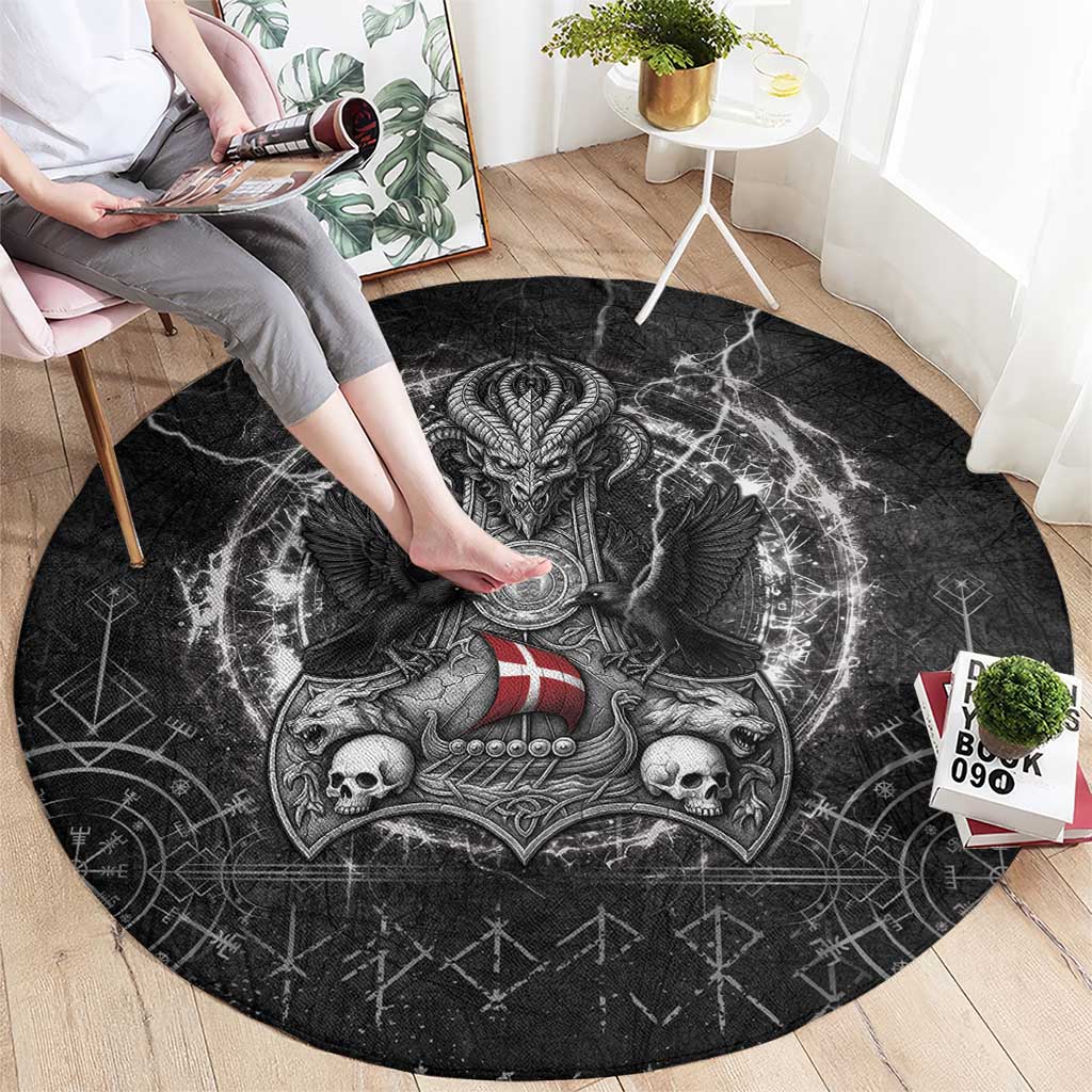 Denmark Viking Round Carpet Odin's Raven Legacy - Wonder Print Shop
