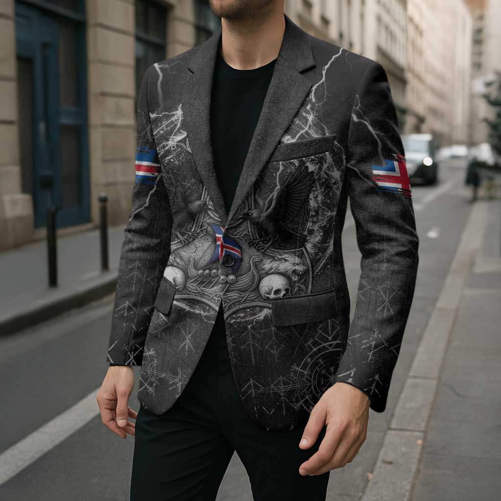 Personalized Iceland Viking Blazer Odin's Raven Legacy - Wonder Print Shop