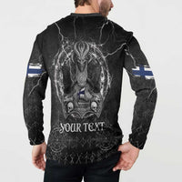 Personalized Finland Viking Button Sweatshirt Odin's Raven Legacy - Wonder Print Shop