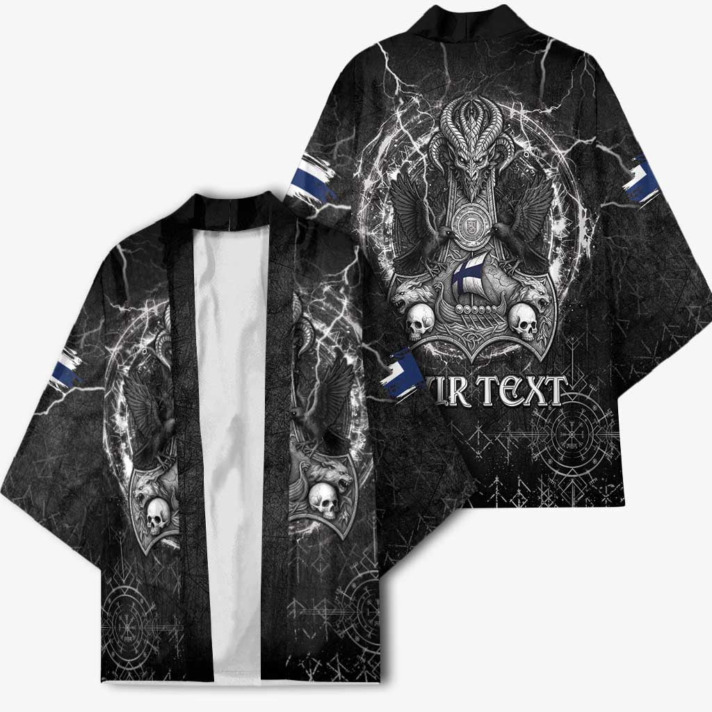 Personalized Finland Viking Kimono Odin's Raven Legacy - Wonder Print Shop