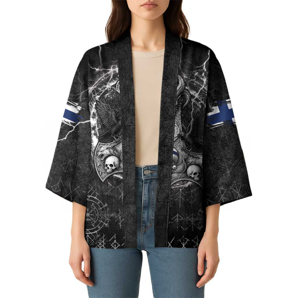 Personalized Finland Viking Kimono Odin's Raven Legacy - Wonder Print Shop