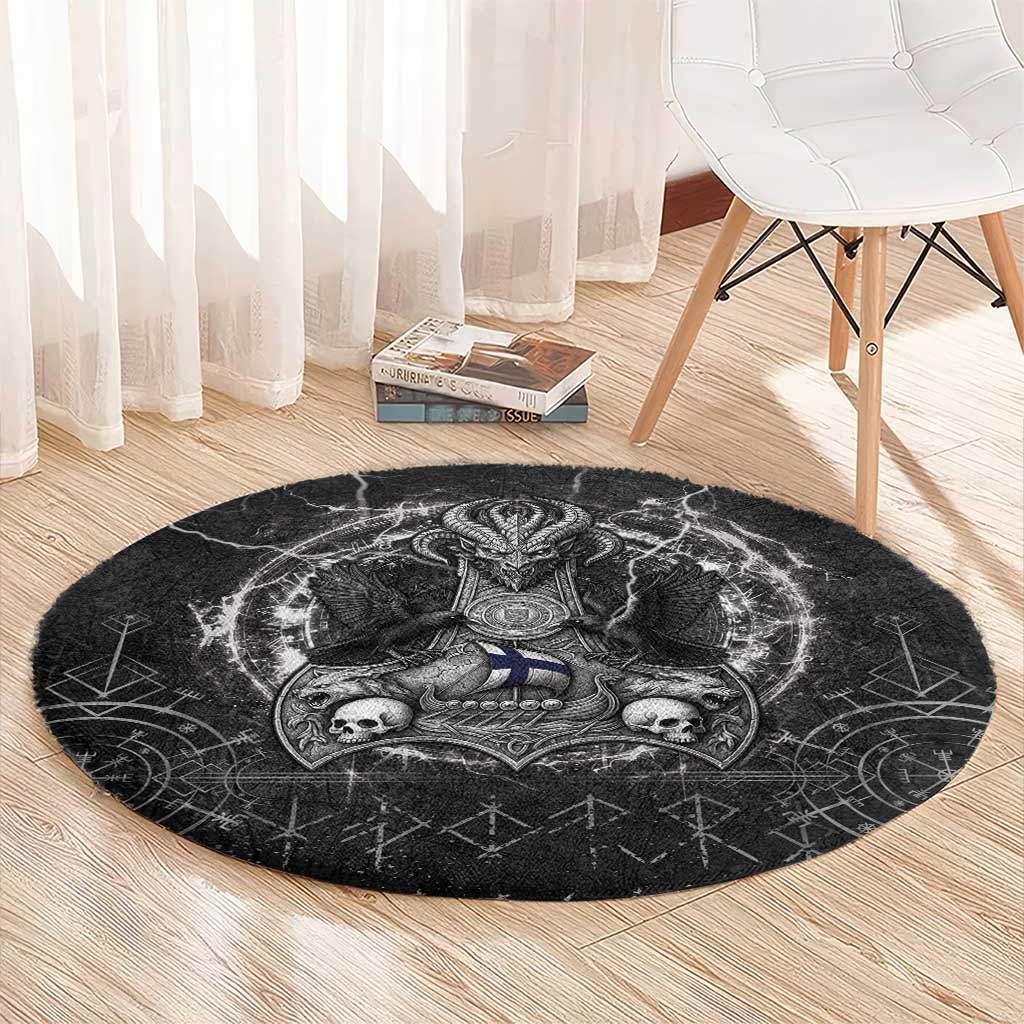 Finland Viking Round Carpet Odin's Raven Legacy - Wonder Print Shop