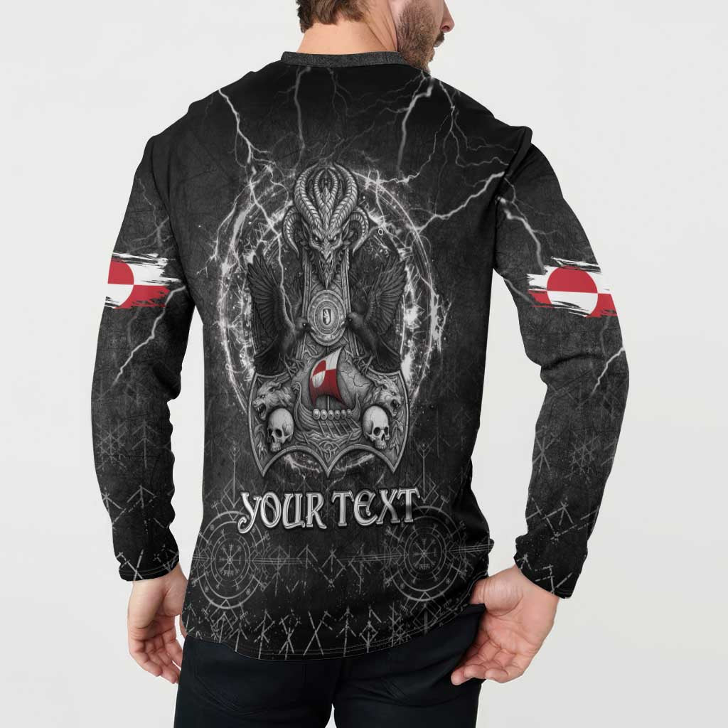 Personalized Greenland Viking Button Sweatshirt Odin's Raven Legacy - Wonder Print Shop