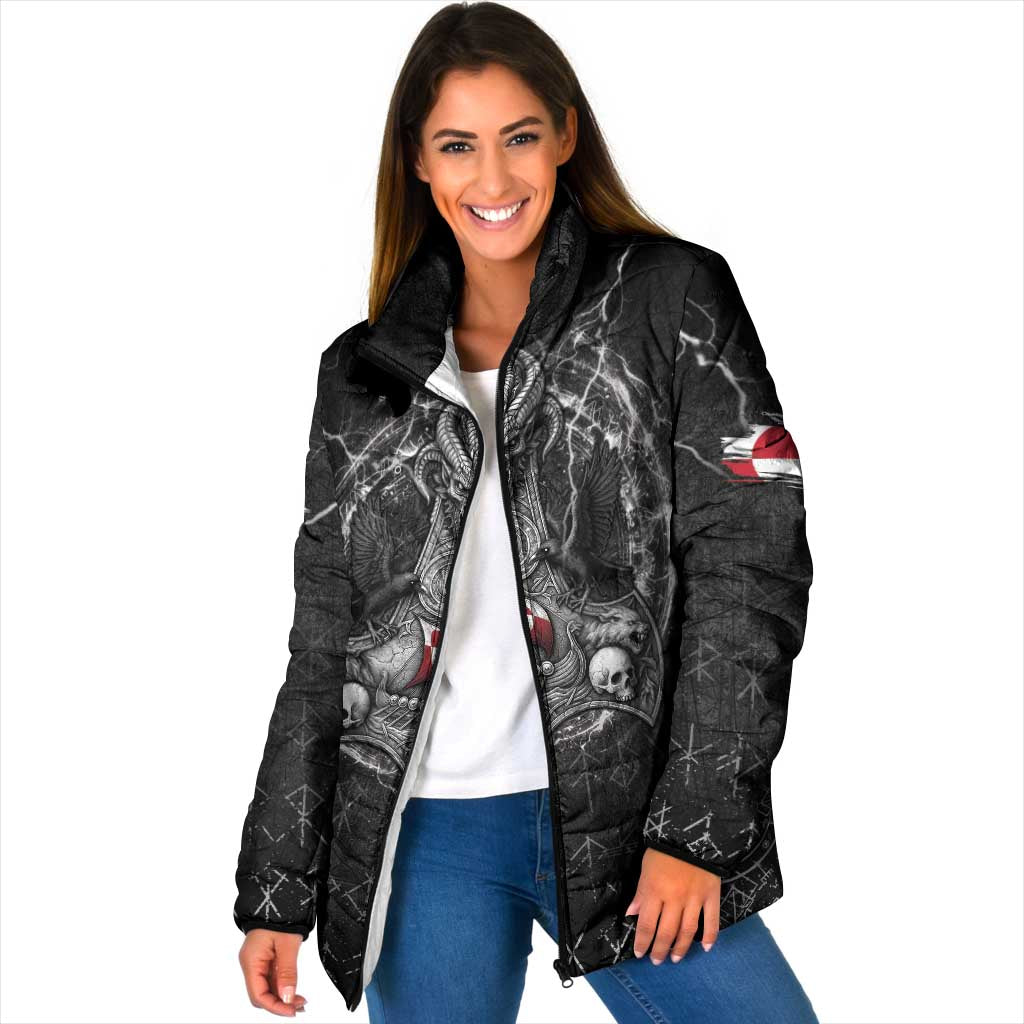 Personalized Greenland Viking Padded Jacket Odin's Raven Legacy - Wonder Print Shop