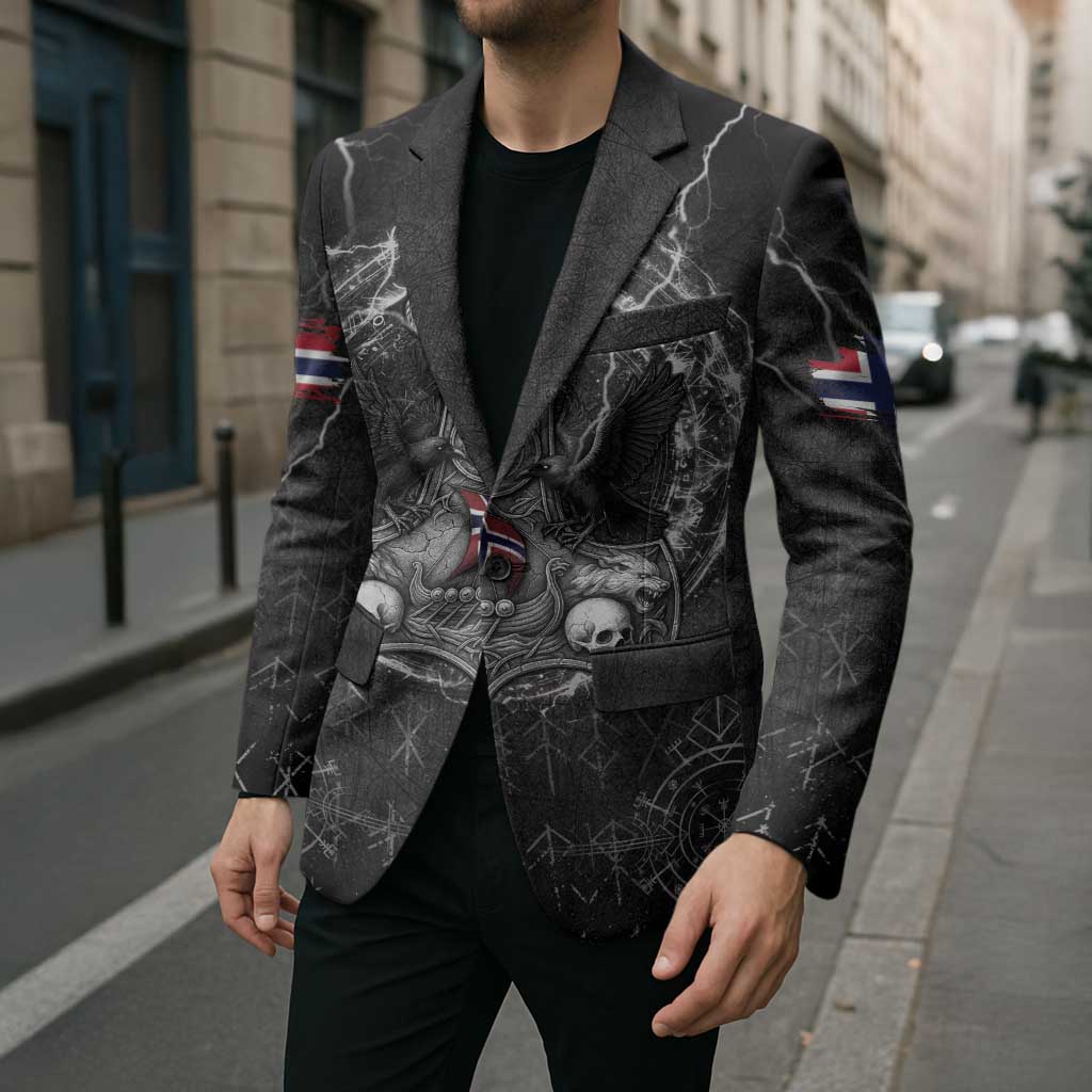 Personalized Norway Viking Blazer Odin's Raven Legacy - Wonder Print Shop