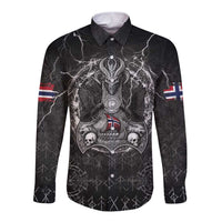 Personalized Norway Viking Long Sleeve Button Shirt Odin's Raven Legacy - Wonder Print Shop