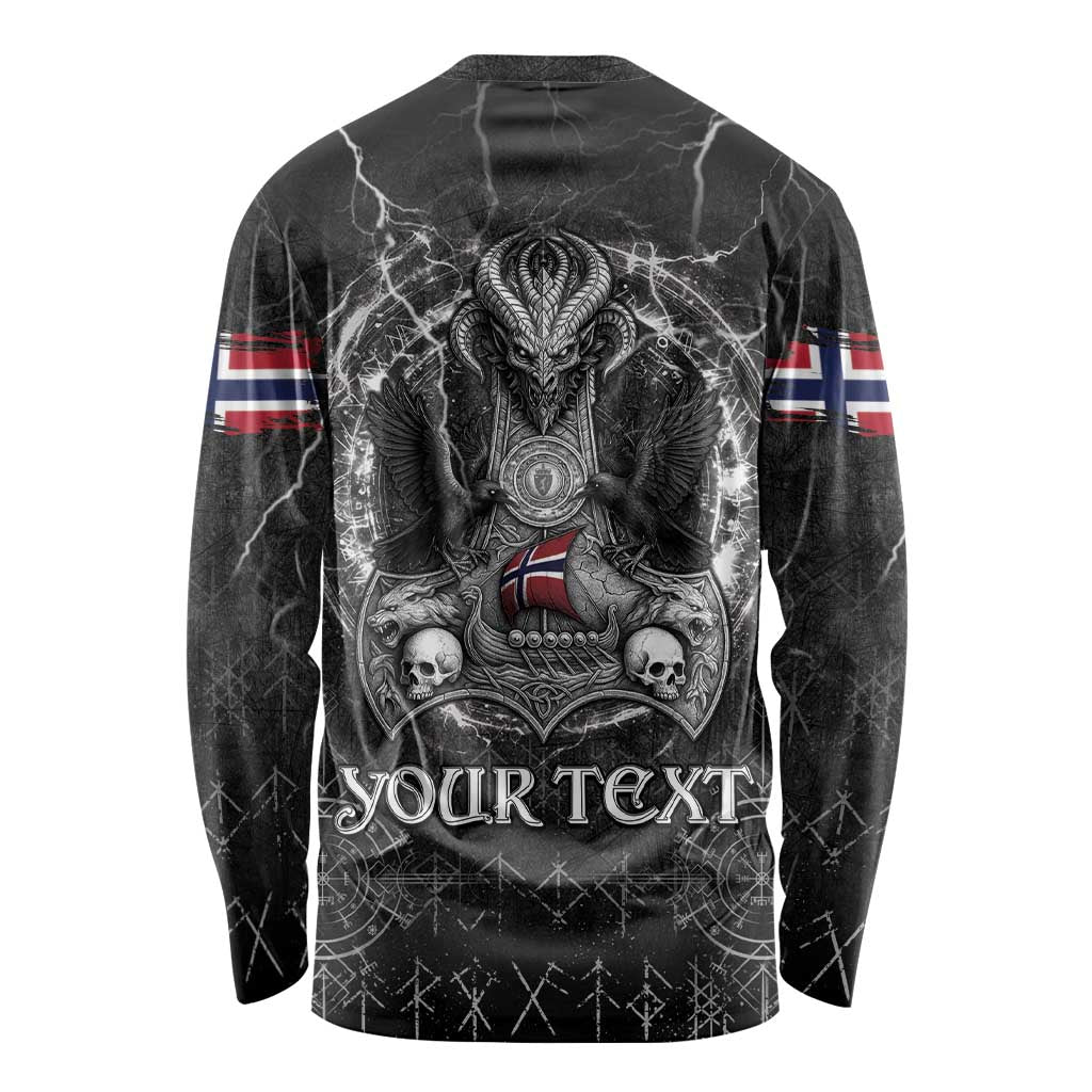 Personalized Norway Viking Long Sleeve Shirt Odin's Raven Legacy - Wonder Print Shop