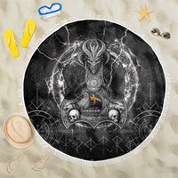 Sweden Viking Beach Blanket Odin's Raven Legacy - Wonder Print Shop
