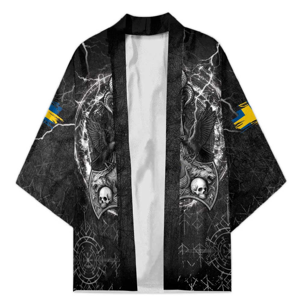 Personalized Sweden Viking Kimono Odin's Raven Legacy - Wonder Print Shop