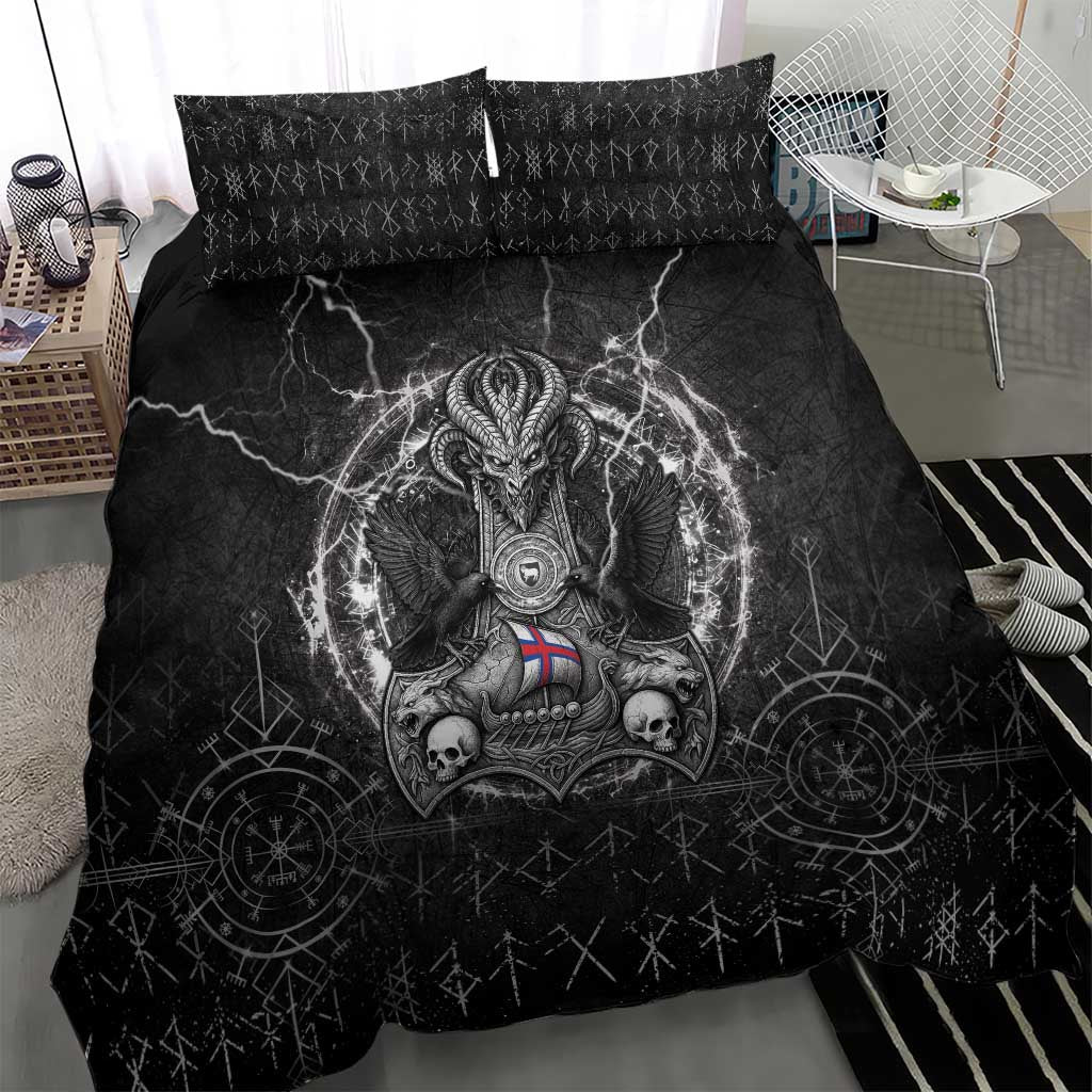 Faroe Islands Viking Bedding Set Odin's Raven Legacy - Wonder Print Shop