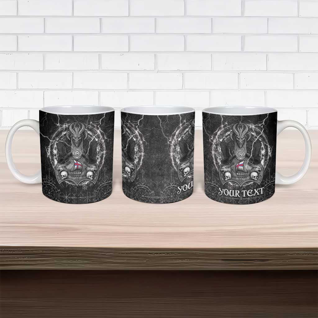 Personalized Faroe Islands Viking Ceramic Mug Odin's Raven Legacy - Wonder Print Shop