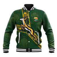 Custom Rugby South Africa Baseball Jacket Go Bokke With Protea Pattern