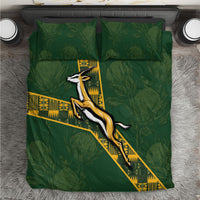 Rugby South Africa Bedding Set Go Bokke With Protea Pattern
