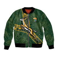 Custom Rugby South Africa Bomber Jacket Go Bokke With Protea Pattern