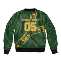 Custom Rugby South Africa Bomber Jacket Go Bokke With Protea Pattern