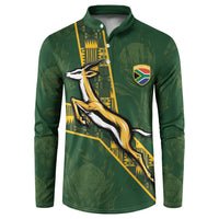 Custom Rugby South Africa Button Sweatshirt Go Bokke With Protea Pattern