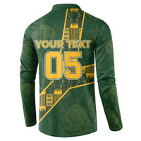 Custom Rugby South Africa Button Sweatshirt Go Bokke With Protea Pattern