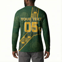 Custom Rugby South Africa Button Sweatshirt Go Bokke With Protea Pattern