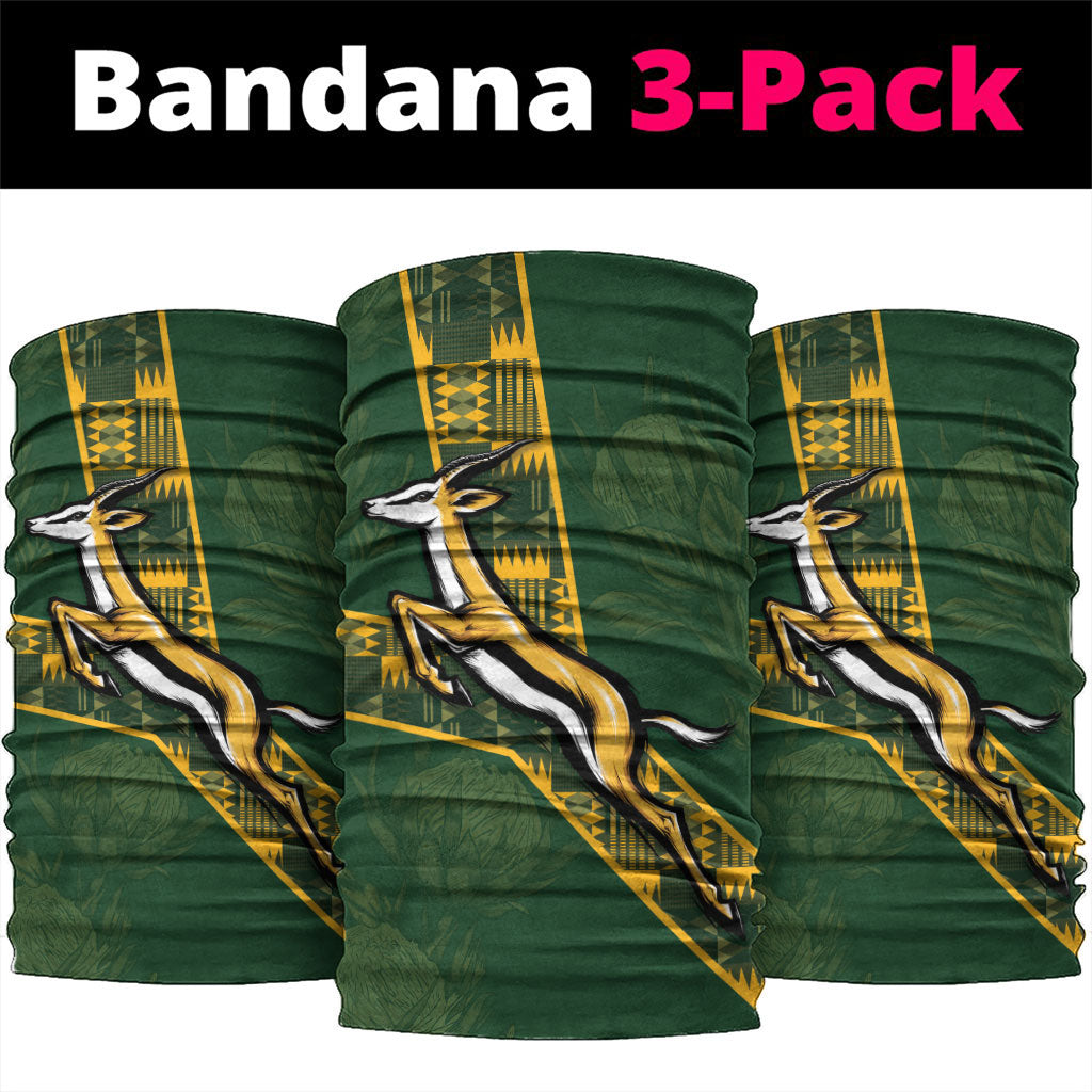 Rugby South Africa Neck Gaiter Go Bokke With Protea Pattern