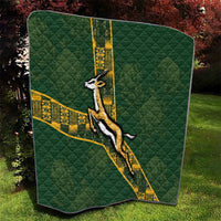 Rugby South Africa Quilt Go Bokke With Protea Pattern