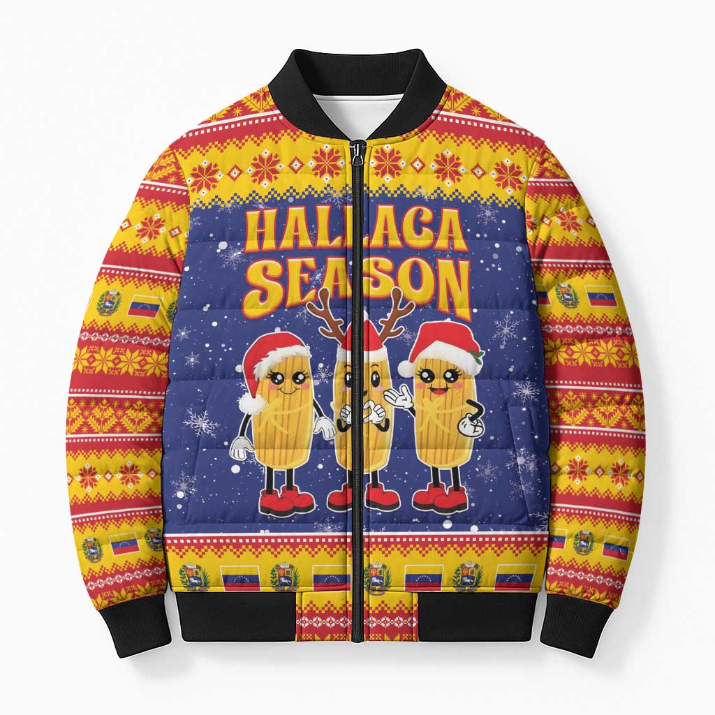 Venezuela Christmas Bomber Puffer Jacket Hallaca Season - Wonder Print Shop
