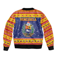 Venezuela Christmas Sleeve Zip Bomber Jacket Hallaca Season - Wonder Print Shop