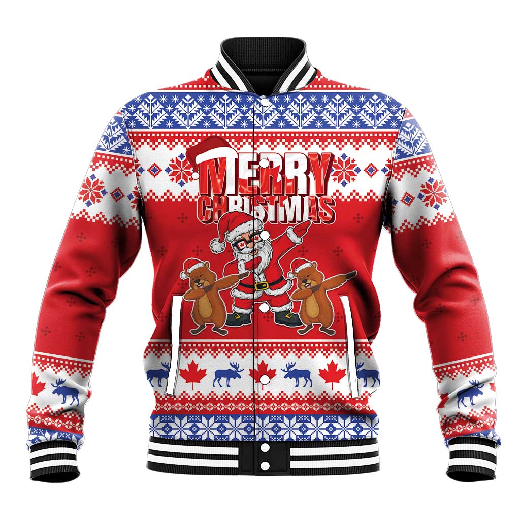 Canada Christmas Baseball Jacket Dabbing Santa Groundhog Funny Style LT05 - Wonder Print Shop