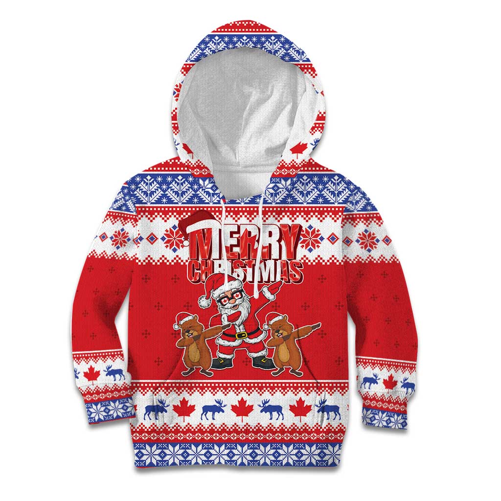 Canada Christmas Kid Hoodie Dabbing Santa Groundhog Funny Style LT05 - Wonder Print Shop