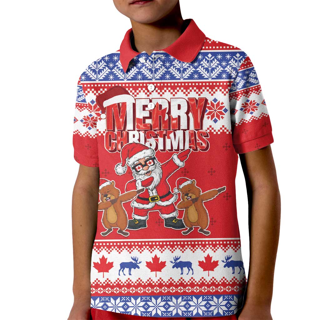 Canada Christmas Kid Polo Shirt Dabbing Santa Groundhog Funny Style LT05 - Wonder Print Shop