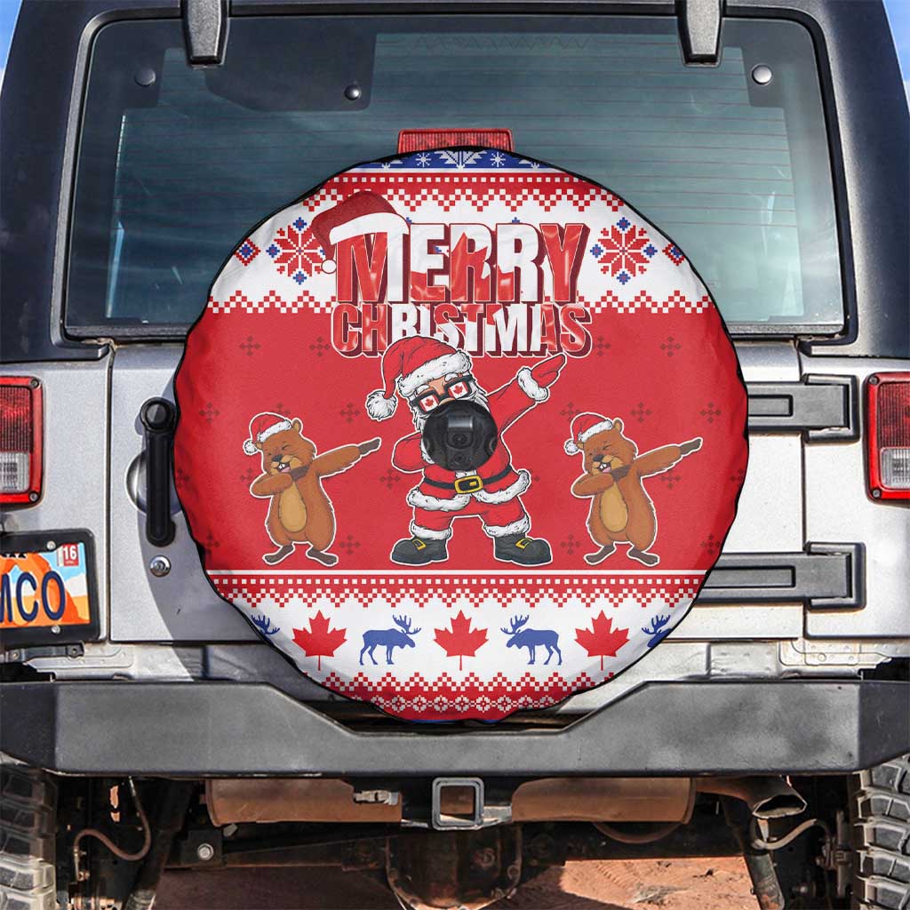 Canada Christmas Spare Tire Cover Dabbing Santa Groundhog Funny Style