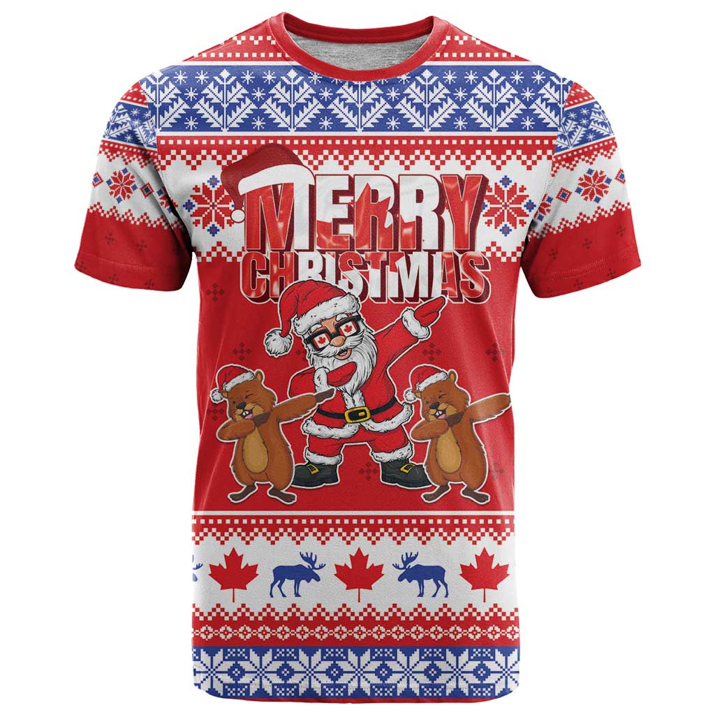 Canada Christmas T Shirt Dabbing Santa Groundhog Funny Style