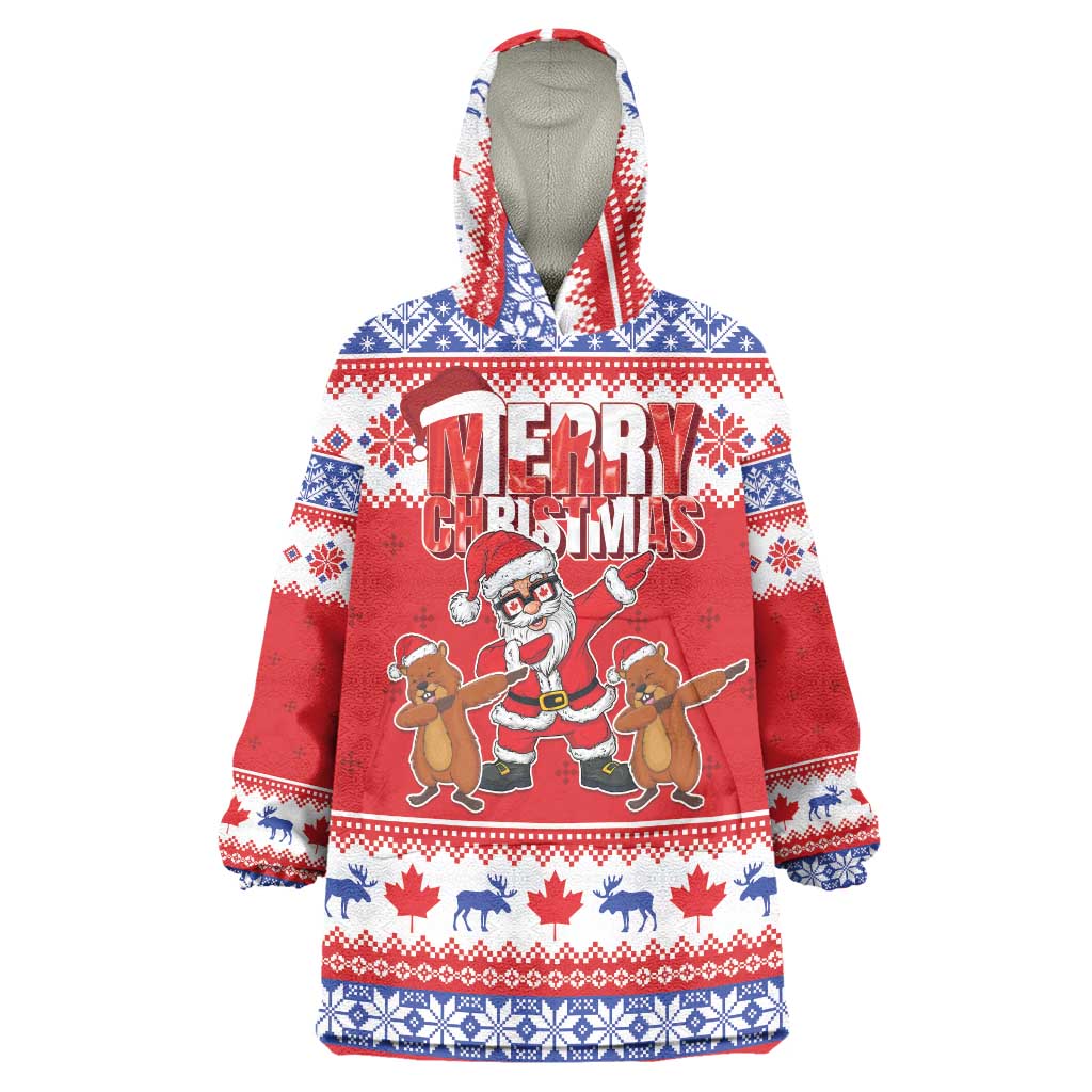 Canada Christmas Wearable Blanket Hoodie Dabbing Santa Groundhog Funny Style