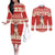 Switzerland Christmas Couples Matching Off The Shoulder Long Sleeve Dress and Long Sleeve Button Shirt Cute Saint Bernard Merry Woofmas