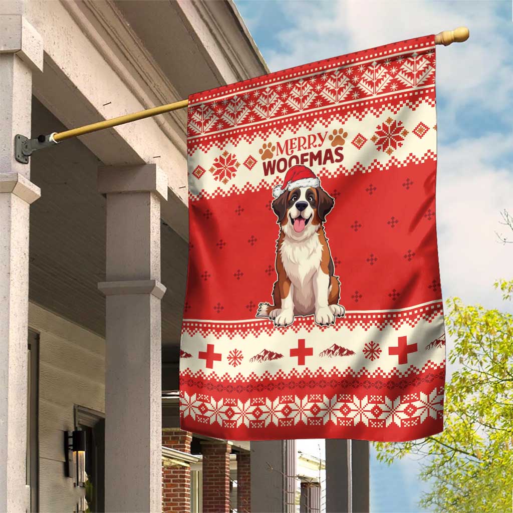 Switzerland Christmas Garden Flag Cute Saint Bernard Merry Woofmas LT05 - Wonder Print Shop