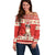 Switzerland Christmas Off Shoulder Sweater Cute Saint Bernard Merry Woofmas LT05 - Wonder Print Shop