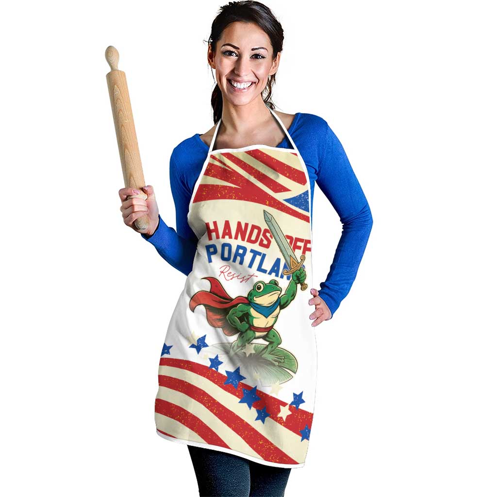 Hands Off Portland Apron Resist Frog - Wonder Print Shop