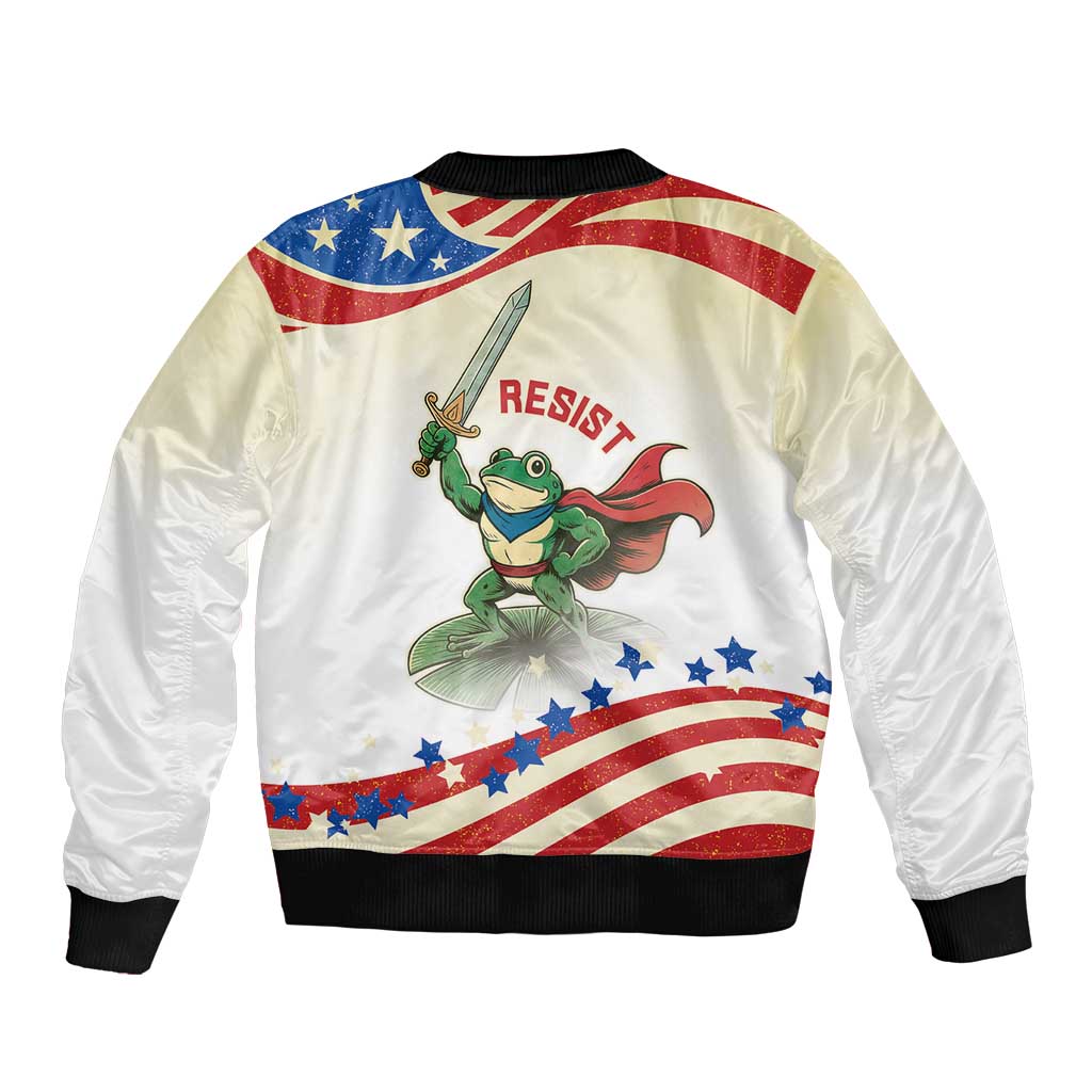 Hands Off Portland Bomber Jacket Resist Frog - Wonder Print Shop