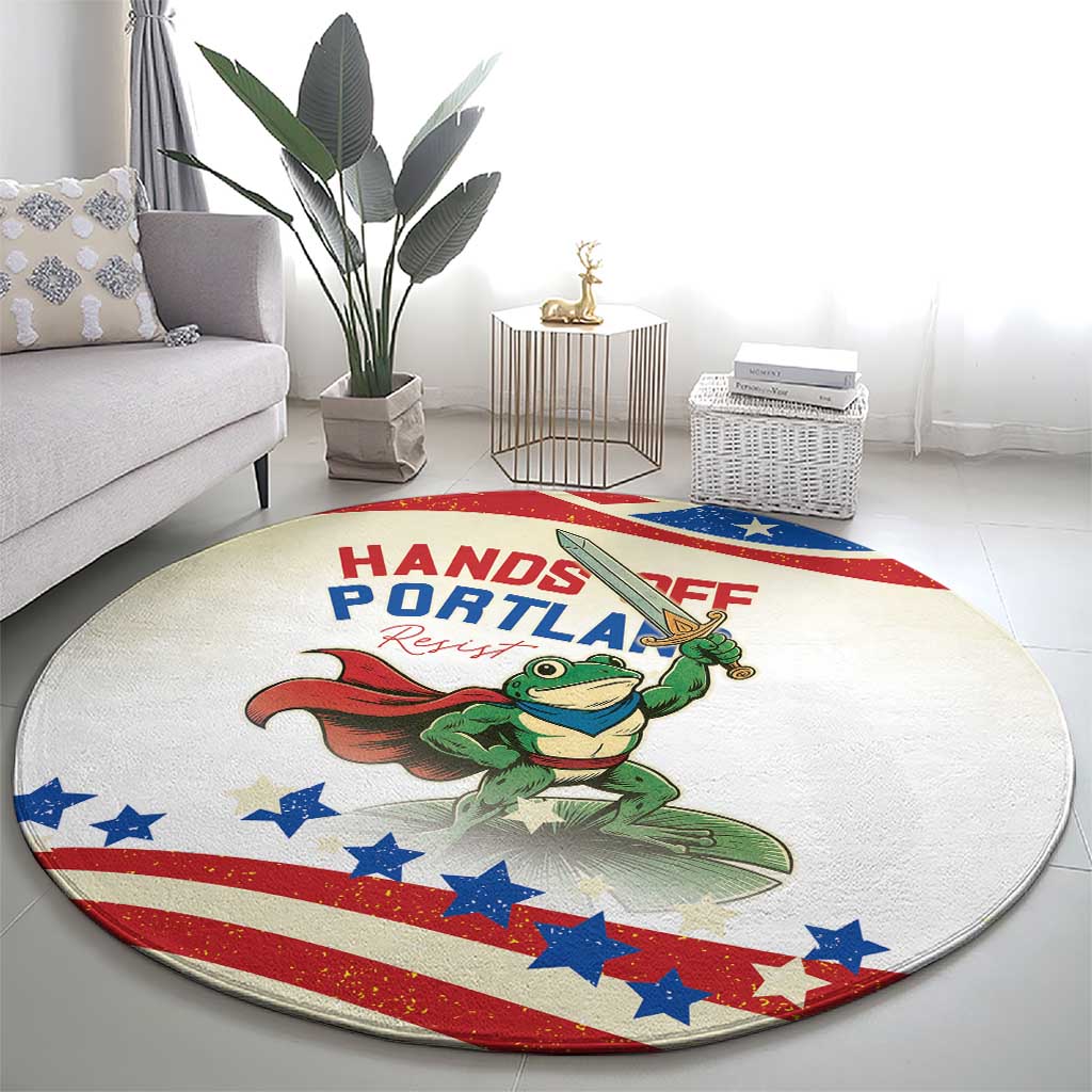 Hands Off Portland Round Carpet Resist Frog - Wonder Print Shop