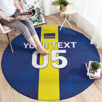 Custom Curacao Football Round Carpet Go Champions Flag Style - Wonder Print Shop