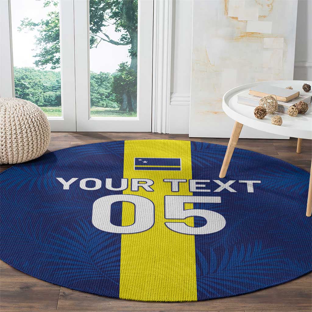 Custom Curacao Football Round Carpet Go Champions Flag Style - Wonder Print Shop