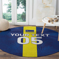 Custom Curacao Football Round Carpet Go Champions Flag Style - Wonder Print Shop