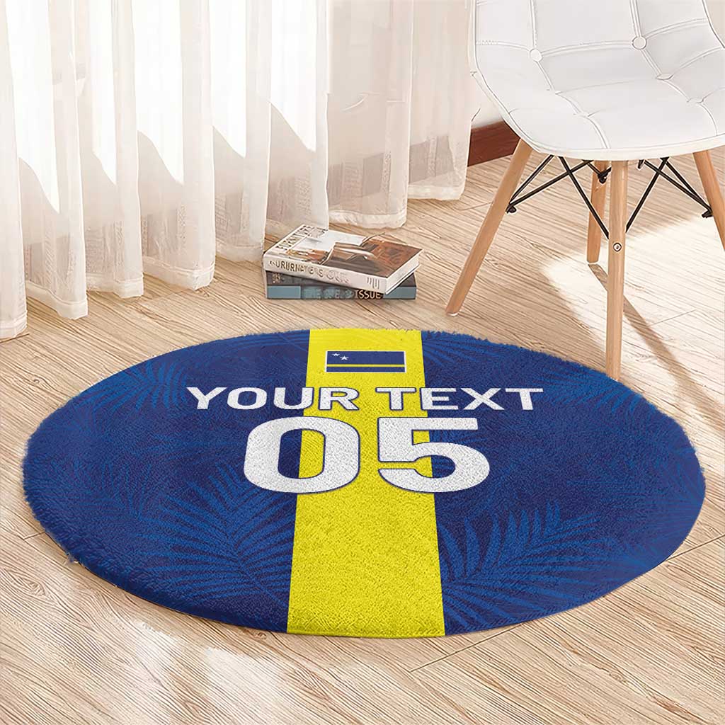 Custom Curacao Football Round Carpet Go Champions Flag Style - Wonder Print Shop