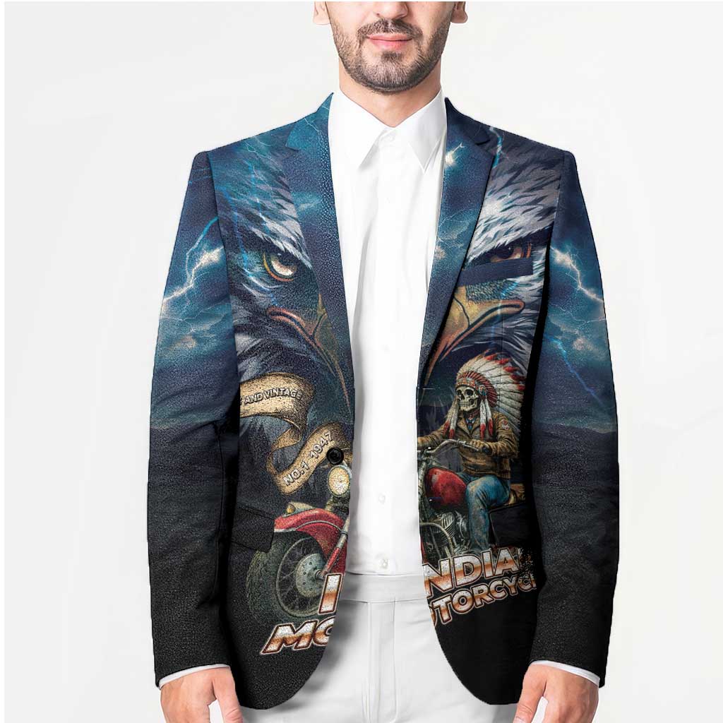American Indian Legendary Motorcycle Blazer Native American Retro Rider - Wonder Print Shop
