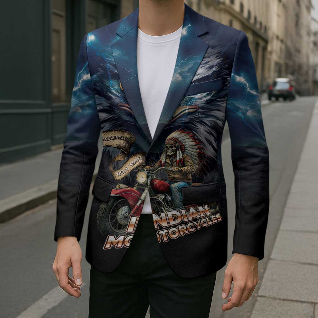 American Indian Legendary Motorcycle Blazer Native American Retro Rider - Wonder Print Shop