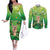 St Patrick's Day Couples Matching Off The Shoulder Long Sleeve Dress and Long Sleeve Button Shirt Ready To Shamrock