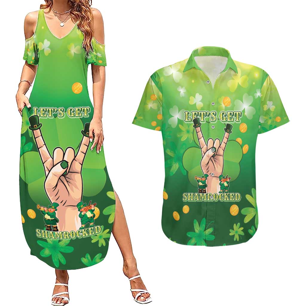 St Patrick's Day Couples Matching Summer Maxi Dress and Hawaiian Shirt Ready To Shamrock