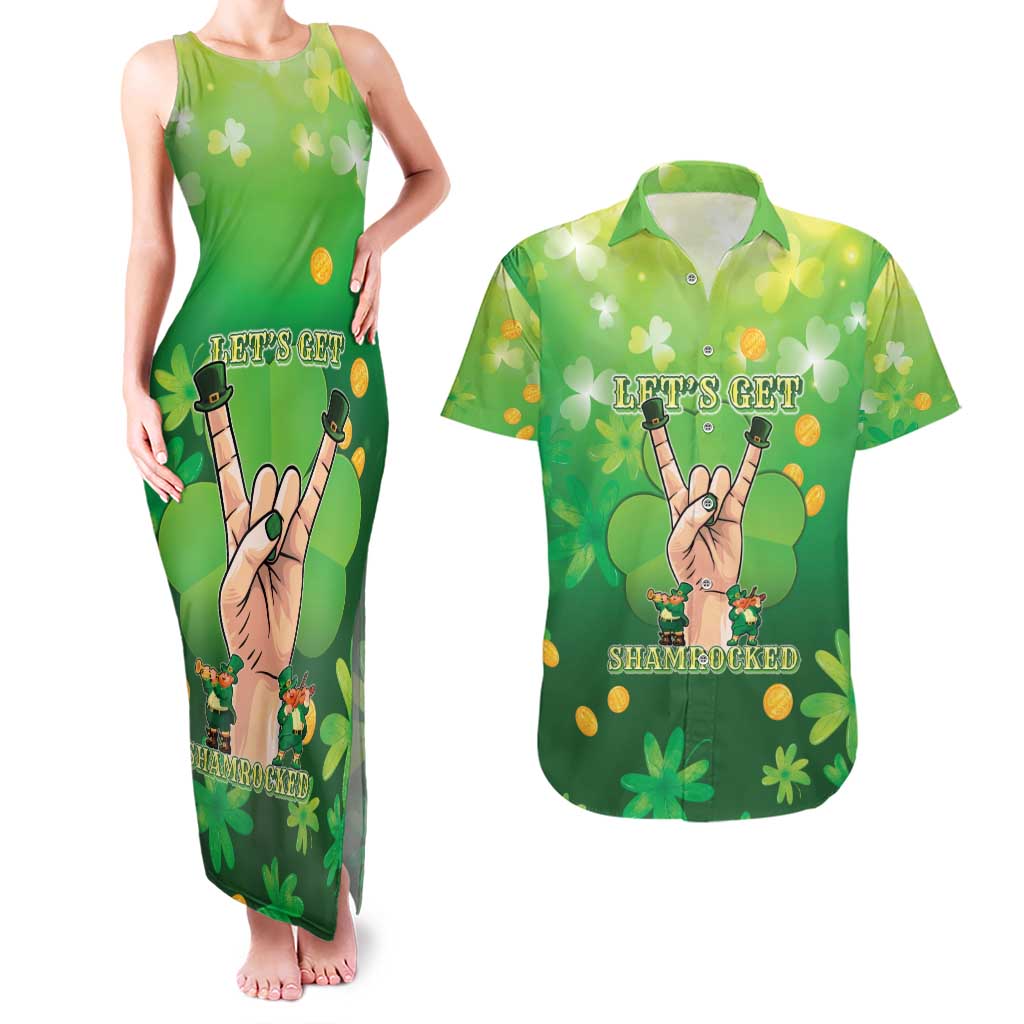 St Patrick's Day Couples Matching Tank Maxi Dress and Hawaiian Shirt Ready To Shamrock