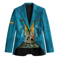 Personalized Bahamas Emancipation Day Blazer Blue Marlin With Coat Of Arms - Wonder Print Shop